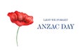 ANZAC Day. Lest We Forget. Beautiful greeting card Royalty Free Stock Photo