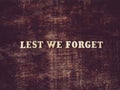 Anzac Day. Lest We Forget. Greeting card