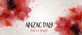 Anzac Day. Lest we forget. Horizontal banner