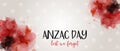 Anzac Day. Lest we forget. Horizontal banner