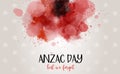 Anzac Day. Lest we forget. Horizontal banner