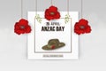 Anzac Day poppies memorial anniversary holiday. We will remember them. Anzac Day 25 April Australian war remembrance day