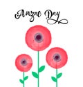 Anzac Day vector card, 25th of April.