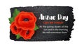 Anzac Day vector poster on a hand drawn ink background. Lest We