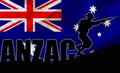 ANZAC illustration. Soldier and Australian flag.