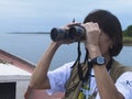 Birders in the outdoors birdwatching during Global Shorebird Counting Program