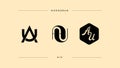 A U Monogram in Three Styles. Visual symphony of styles.