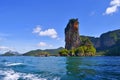 The Ao Nang bay with its famous rocky peak and Pai Plong beach Royalty Free Stock Photo