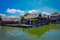 AO NANG, THAILAND - FEBRUARY 19, 2018: Beautiful outdoor view of traditional Thai seafood restaurant on stilts over the