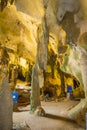 AO NANG, THAILAND - MARCH 23, 2018: Amazing indoor view of ancient cave Khao khanabnam in Krabi province, Thailand
