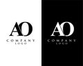 Ao, oa letter modern initial logo design vector, with white and black color that can be used for any creative business. Royalty Free Stock Photo