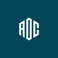 AOC Circle Emblem Abstract Monogram Letter Mark Vector Logo Template Royalty Free Stock Photo