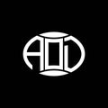 AOD abstract monogram circle logo design on black background. AOD Unique creative initials letter logo Royalty Free Stock Photo