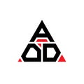 AOD triangle letter logo design with triangle shape. AOD triangle logo design monogram. AOD triangle vector logo template with red Royalty Free Stock Photo