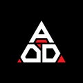 AOD triangle letter logo design with triangle shape. AOD triangle logo design monogram. AOD triangle vector logo template with red Royalty Free Stock Photo