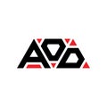 AOD triangle letter logo design with triangle shape. AOD triangle logo design monogram. AOD triangle vector logo template with red Royalty Free Stock Photo
