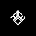 AOE letter logo design on black background. AOE creative initials letter logo concept. AOE letter design