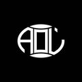 AOL abstract monogram circle logo design on black background. AOL Unique creative initials letter logo