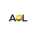 AOL letter logo design on BLACK background. AOL creative initials letter logo concept. AOL letter design.AOL letter logo design on