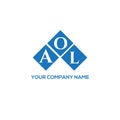 AOL letter logo design on WHITE background. AOL creative initials letter logo concept.