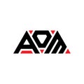 AOM triangle letter logo design with triangle shape. AOM triangle logo design monogram. AOM triangle vector logo template with red Royalty Free Stock Photo
