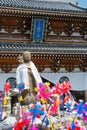 Jizo Bosatsu Statue at Osorezan Bodaiji Temple in Mutsu, Aomori, Japan. founded in 862 AD by the Royalty Free Stock Photo