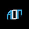 AON letter logo design on black background.AON creative initials letter logo concept.AON letter design Royalty Free Stock Photo