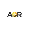 AOR letter logo design on BLACK background. AOR creative initials letter logo concept. AOR letter design.AOR letter logo design on