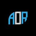 AOR letter logo design on black background.AOR creative initials letter logo concept.AOR letter design