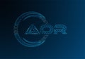 AOR low poly letter logo vector design. Royalty Free Stock Photo