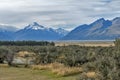 Aoraki / Mount Cook, the highest mountain in New Zealand, and the Tasman River seen from Glentanner Park Centre Royalty Free Stock Photo