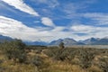 Aoraki / Mount Cook, the highest mountain in New Zealand, and the Tasman River seen from Glentanner Park Centre Royalty Free Stock Photo