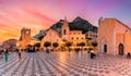 Aormina central square, Sicily islands, Italy Royalty Free Stock Photo