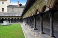 Aosta, Aosta Valley, Italy- 10/14/2019- The Romanesque cloister of the collegiate church of Sant`Orso