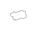 Aosta Valley outline map Italy region