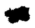 Aosta Valley vector map silhouette illustration isolated on background.