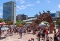 Aotea Square, Auckland, New Zealand, in summer