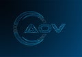 AOV low poly letter logo vector design. Royalty Free Stock Photo