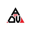 AOV triangle letter logo design with triangle shape. AOV triangle logo design monogram. AOV triangle vector logo template with red Royalty Free Stock Photo