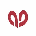 Ap, ab, pp, dp, ad, avp, avd, avp initials heart shape logo Royalty Free Stock Photo