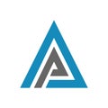 AP letter triangle logo design template