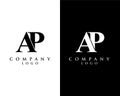 Ap, pa modern initial logo design vector, with white and black color that can be used for any creative business. Royalty Free Stock Photo