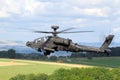 Apache Helicopter on military exercise in Europe Royalty Free Stock Photo