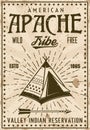 Apache indian tribe reservation vintage poster