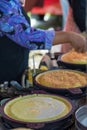 Apam balik is a Southeast Asian fluffy pancake with cream corn and peanuts. This soft pancake is usually made to order on street