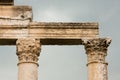 Apamea Syria, ancient ruins with famous colonnade before damage in the war Royalty Free Stock Photo