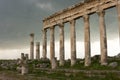 Apamea Syria, ancient ruins with famous colonnade before damage in the war Royalty Free Stock Photo