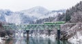 Apan mountain and snow with local train