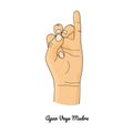 Apan Vayu Mudra / Lifesaver Gesture. Vector