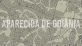 Aparecida de Goiania map city poster, horizontal background vector map with opacity title. Municipality area street map.